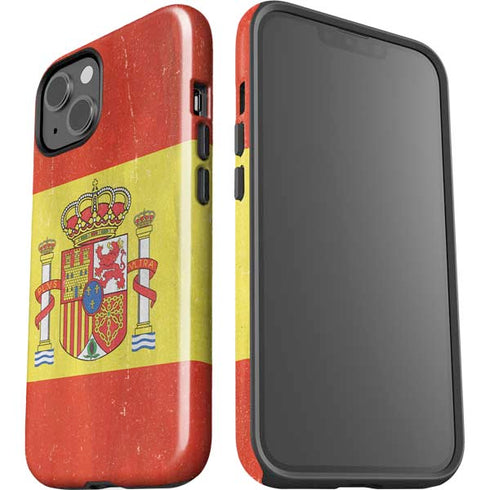 Spain Flag Distressed iPhone 15 Plus Impact Case